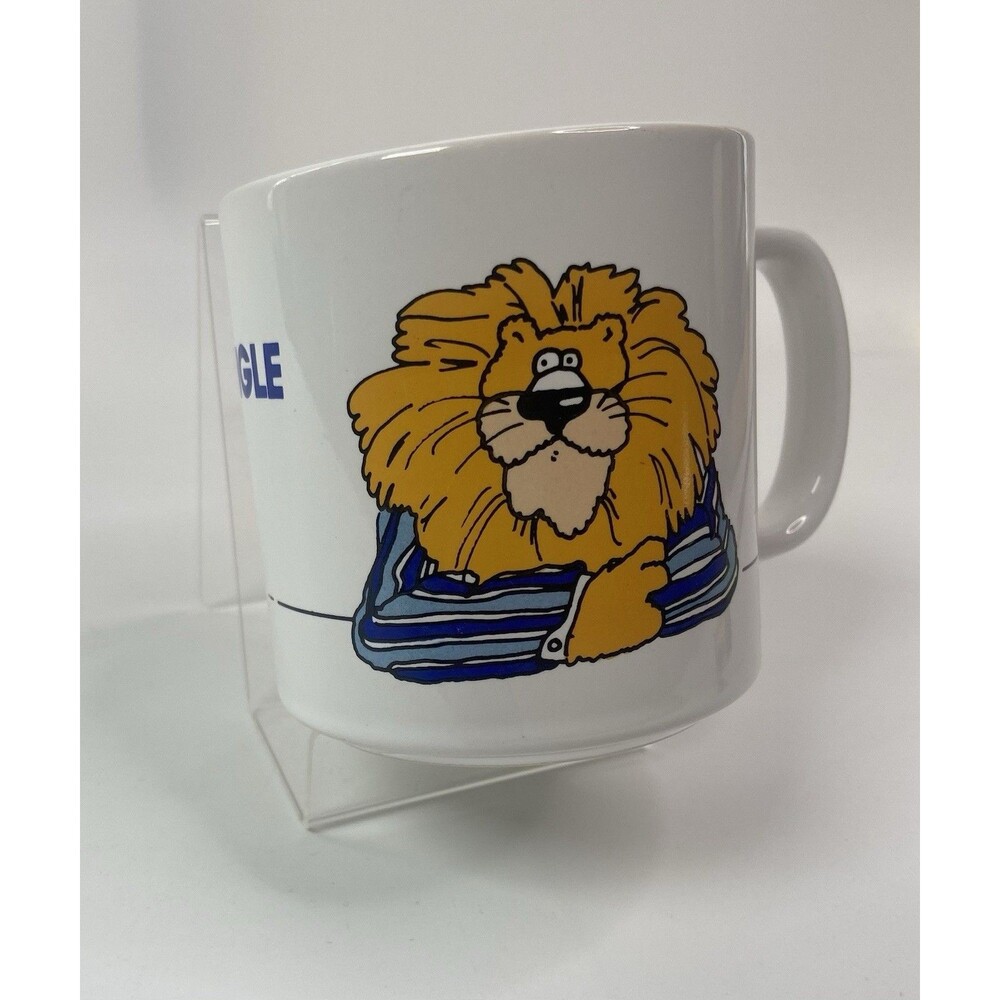 Vintage Russ Berrie King of the Jungle Lion Monkey Coffee Cup Goofy Mug In Japan